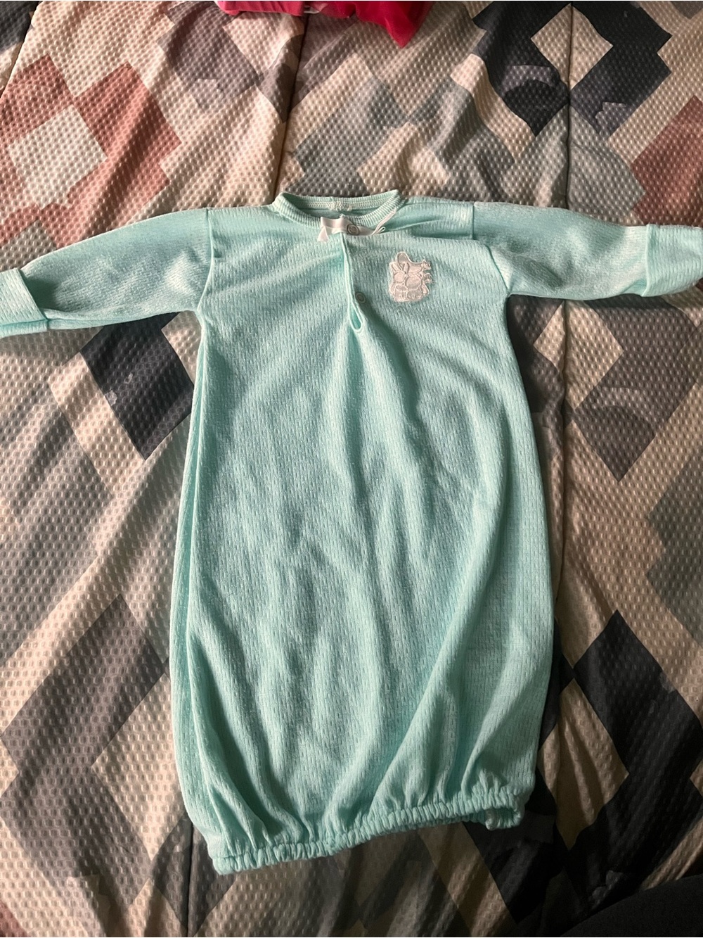 Soft Mint Blue Infant Sleep Sack - Cozy Long Sleeve Pajama Gown